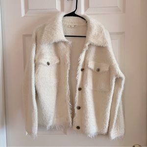 Mystree cream mohair button up jacket
